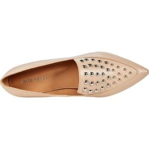 MARC FISHER LALITA 2 LOAFERS NUDE POINTY TOE STUDDED NWT SZ 8